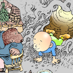 Gregor the wee man drops in on the Moudieworts down a sunlit tunnel where he's welcomed and spends the day and eating worms for tea. 