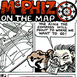 Comic page of Using a map and compass - in the actual physical version the details on the map are readable. And the whole thing can be used as an illustrated aid to teach people map reading.